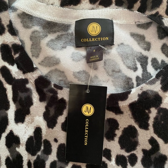NWT JM Collection Cheetah-Print Crewneck Top, Gray Combo Women’s size Small - Picture 14 of 14
